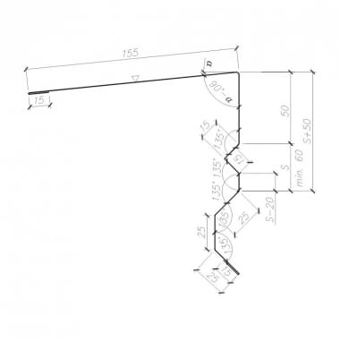 OB-32a flashing - Roof gable (OB-32 alternative) - przekrój