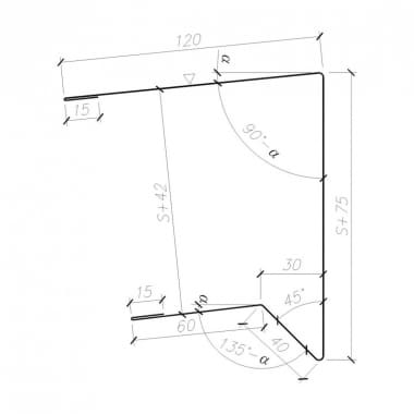 Нащельник OB-31 - Пиковый крыши - przekrój