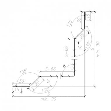 OB-04 flashing - Inner corner masking connectors - przekrój