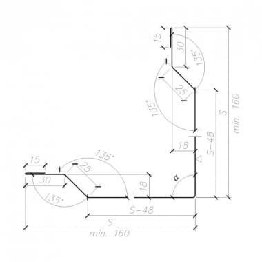OB-03 flashing - Outer corner masking connectors - przekrój