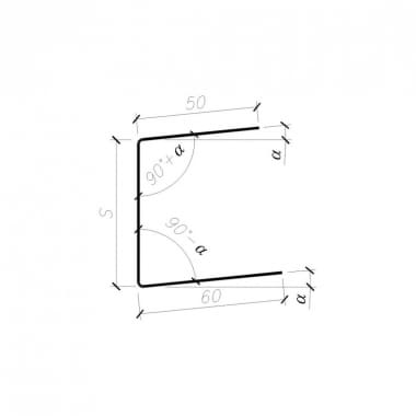 OB-25 flashing - Gutter channel section - przekrój