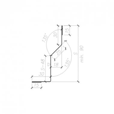 OB-05 flashing - Inner masking corner by the floor - przekrój