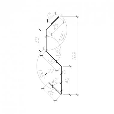 OB-12 flashing - Wall drip - przekrój