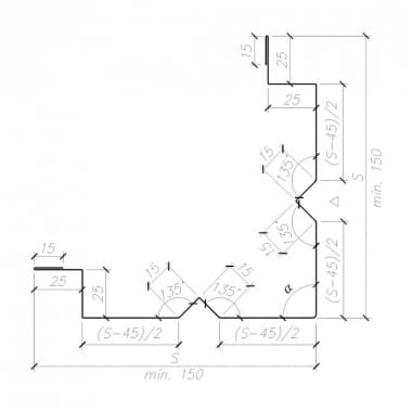 OB-03b flashing - Outer corner masking connectors (alternative OB-03) - przekrój