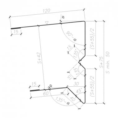 OB-31a flashing - Roof gable (OB-31 alternative) - przekrój