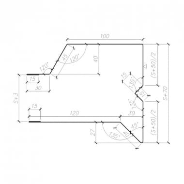 OB-24a flashing - Side eaves - przekrój