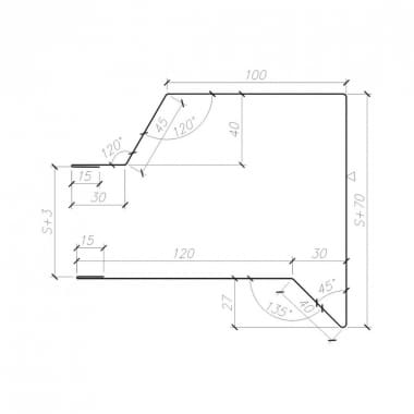 OB-24 flashing - Side eaves - przekrój