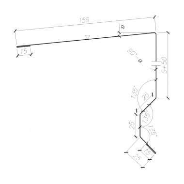 OB-32 flashing - Roof gable - przekrój