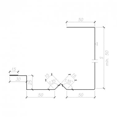 OB-21b flashing - Masking gate post (alternative OB-21) - przekrój